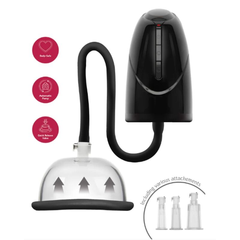 Stimolatore clitorideo She.E.O automatico con pompa a vuoto, nero
