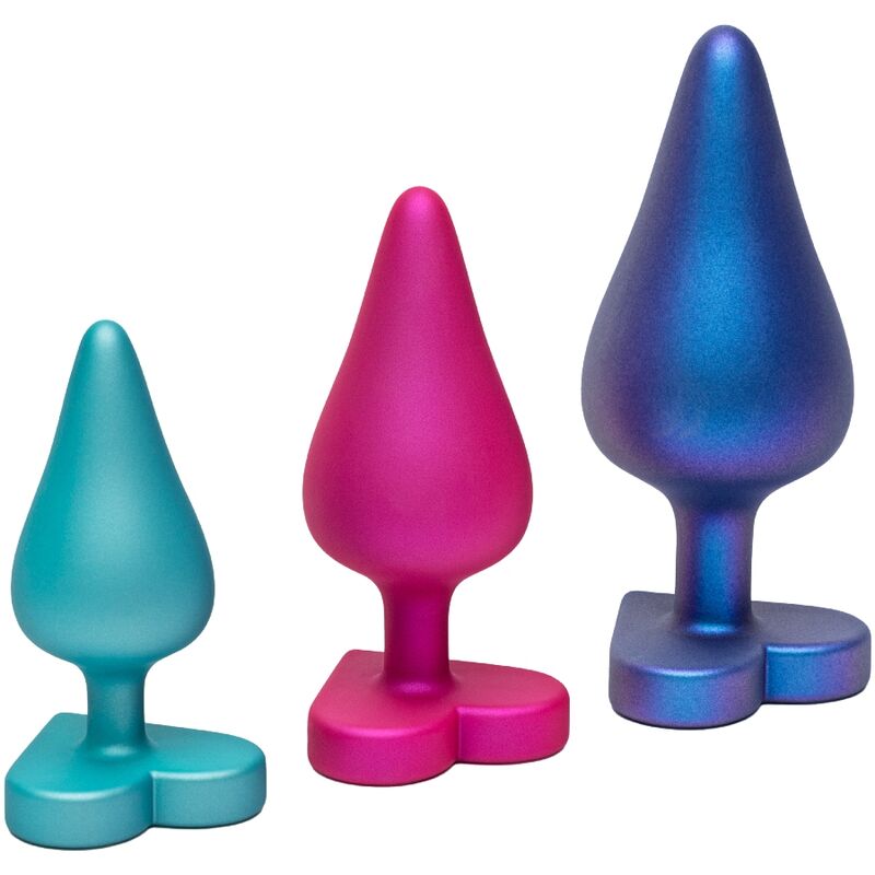 Set di plug anali ROMP Luster con basi a forma di cuore