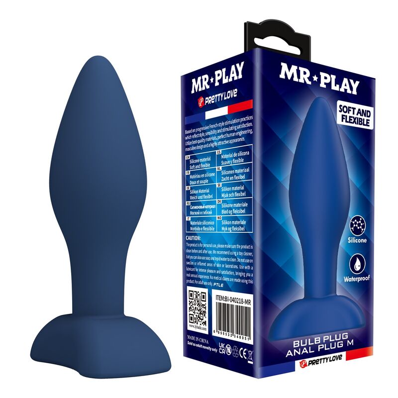 Plug anale MR PLAY in silicone, blu, taglia M
