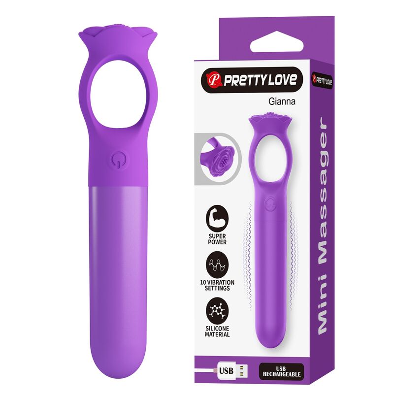 Pretty Love Giana minivibratore con impugnatura ad anello, viola