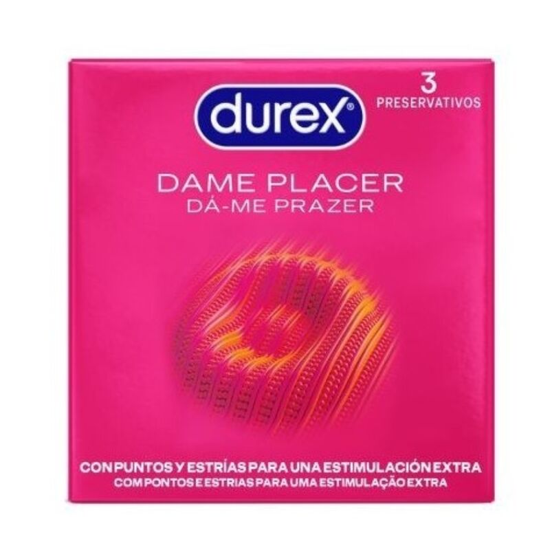 Preservativi Durex Give Me Pleasure con nervature, 3 pezzi