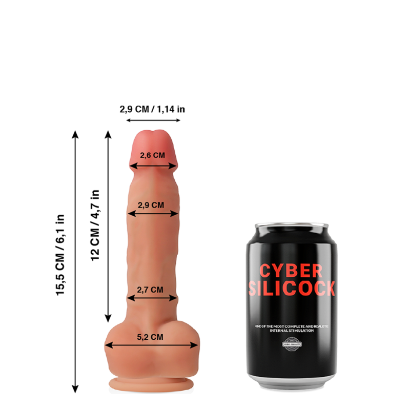 CYBER SILICOCK Ansel dildo realistico con ventosa