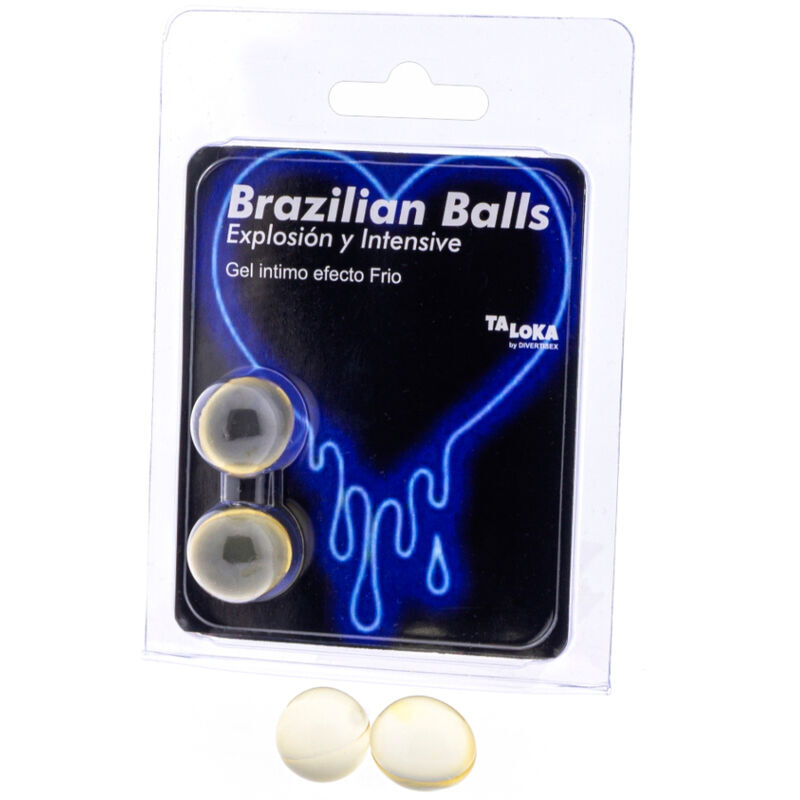 TALOKA Brazilian Balls con gel lubrificante rinfrescante, 2 pezzi