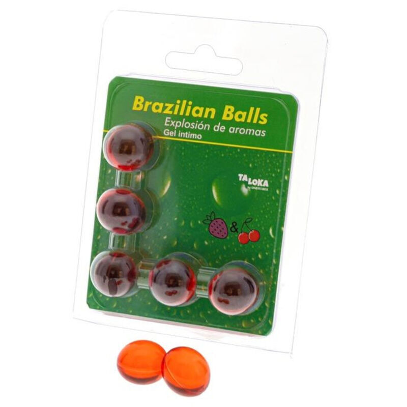 TALOKA Lubrificante alla fragola e ciliegia, 5 palline brasiliane