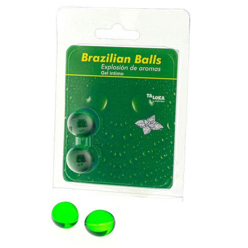 TALOKA Brazilian Balls al profumo di menta con lubrificante, 2 pezzi