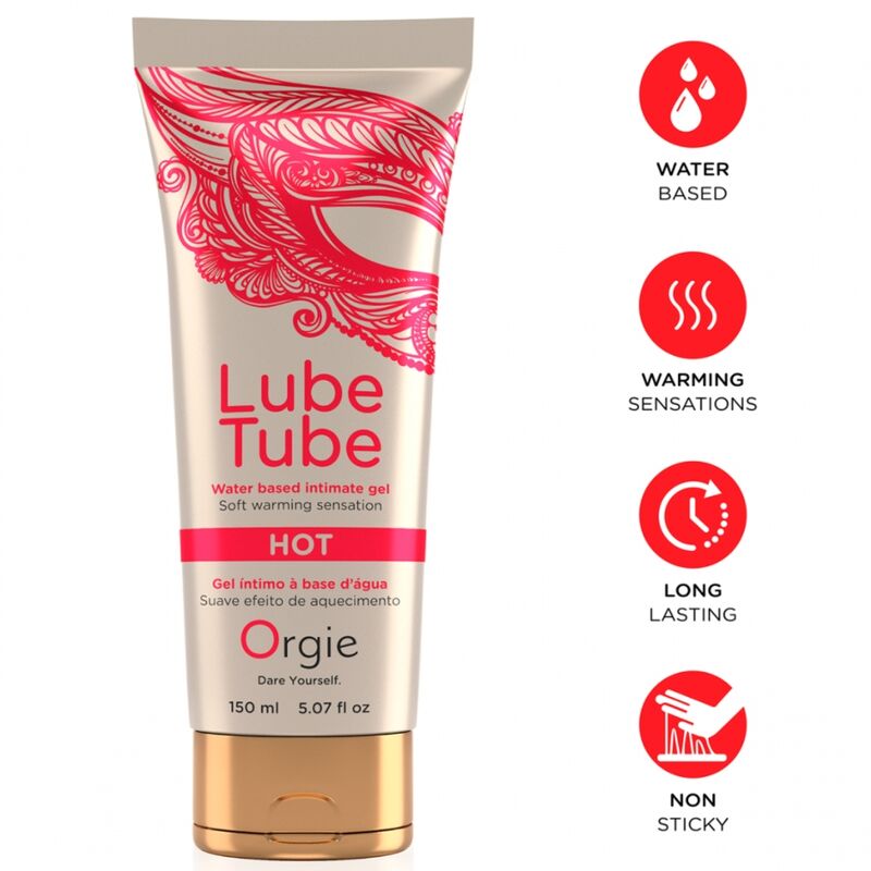 ORGIE Lube Tube Hot gel lubrificante a base d’acqua con effetto riscaldante, 150 ml