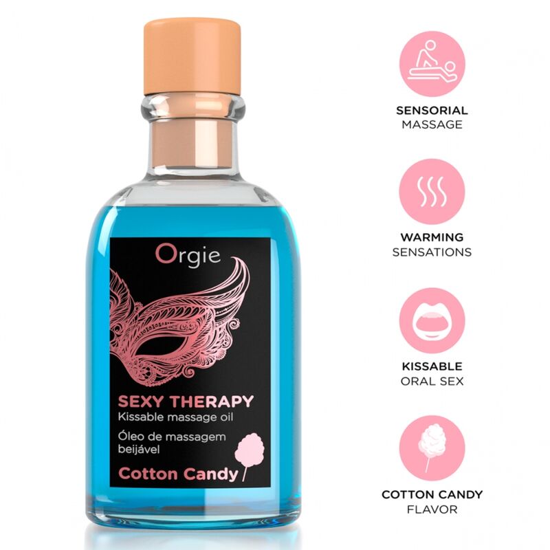 Set da massaggio ORGIE Lips Cotton Candy con olio da massaggio, 100 ml