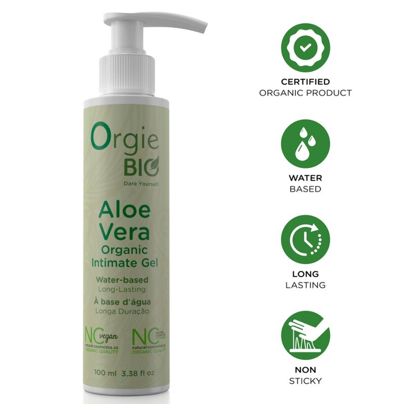 Gel lubrificante a base d’acqua ORGIE BIO Aloe Vera, 100 ml
