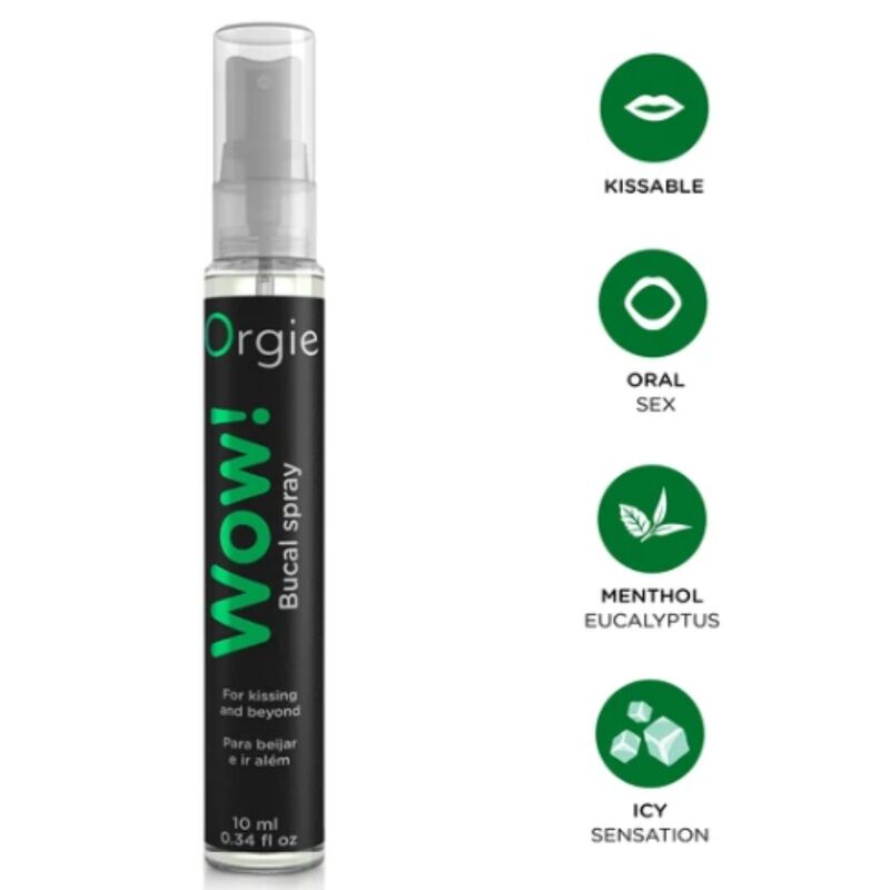ORGIE WOW! Spray per la bocca al mentolo ed eucalipto, 10 ml