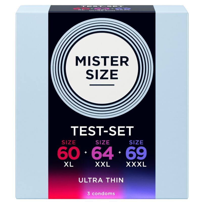 Set di prova di preservativi MISTER SIZE da 60, 64 e 69 mm