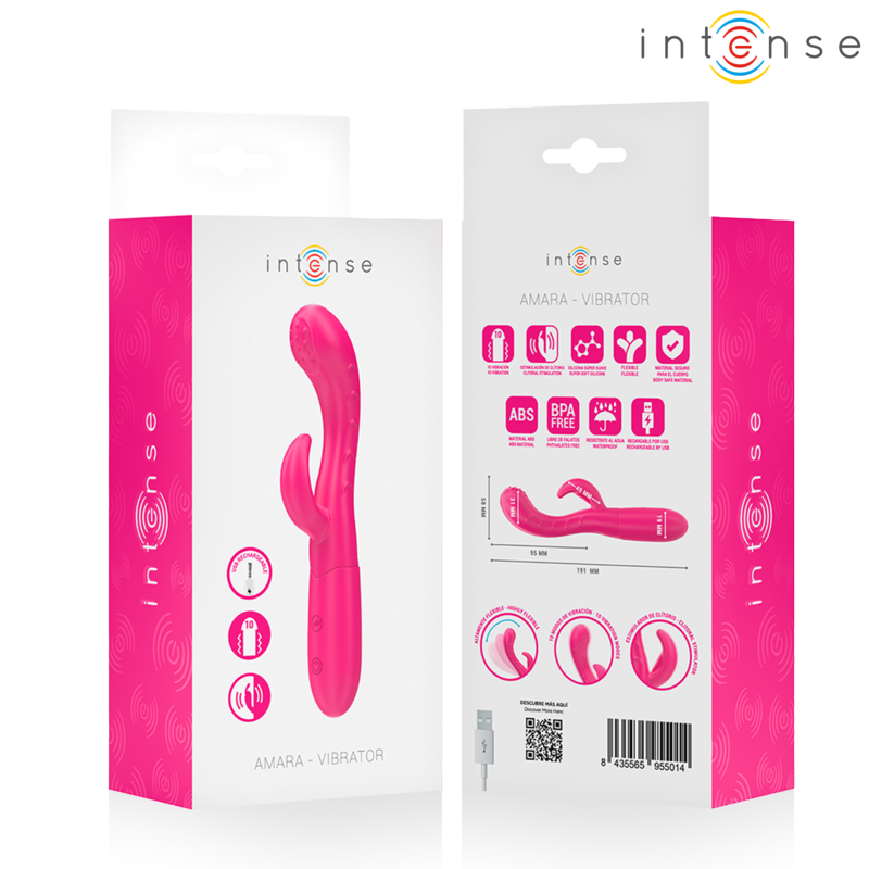 Vibratore INTENSE AMARA con lingua stimolante, rosa