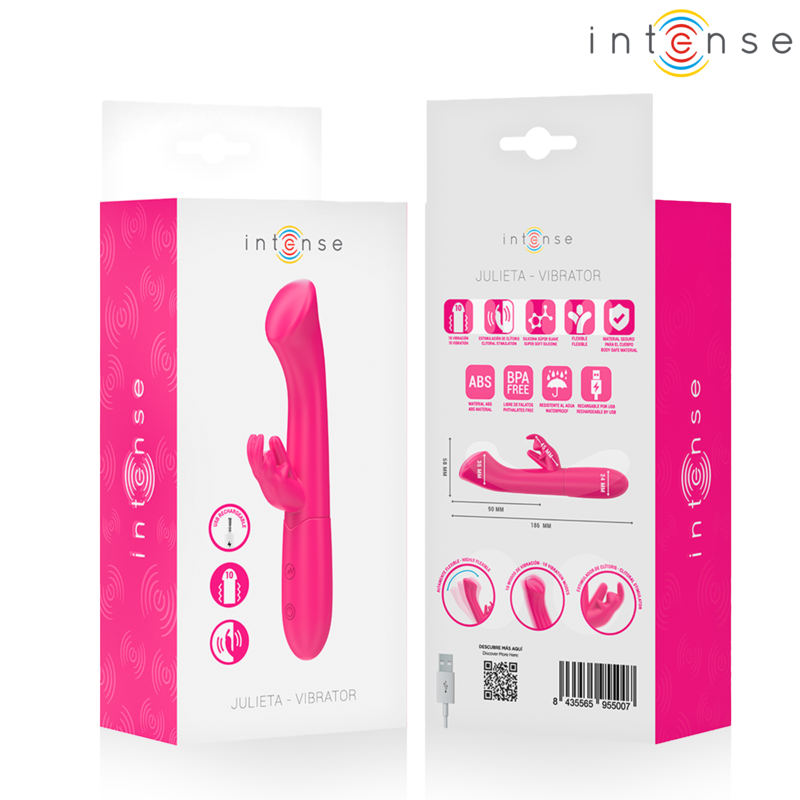 INTENSE Julieta vibratore rabbit, 18,6 cm, rosa