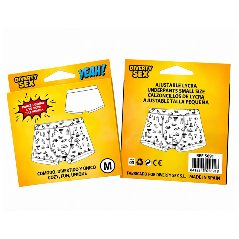 DIABLO PICANTE boxer sexy con stampa di pene, taglia M