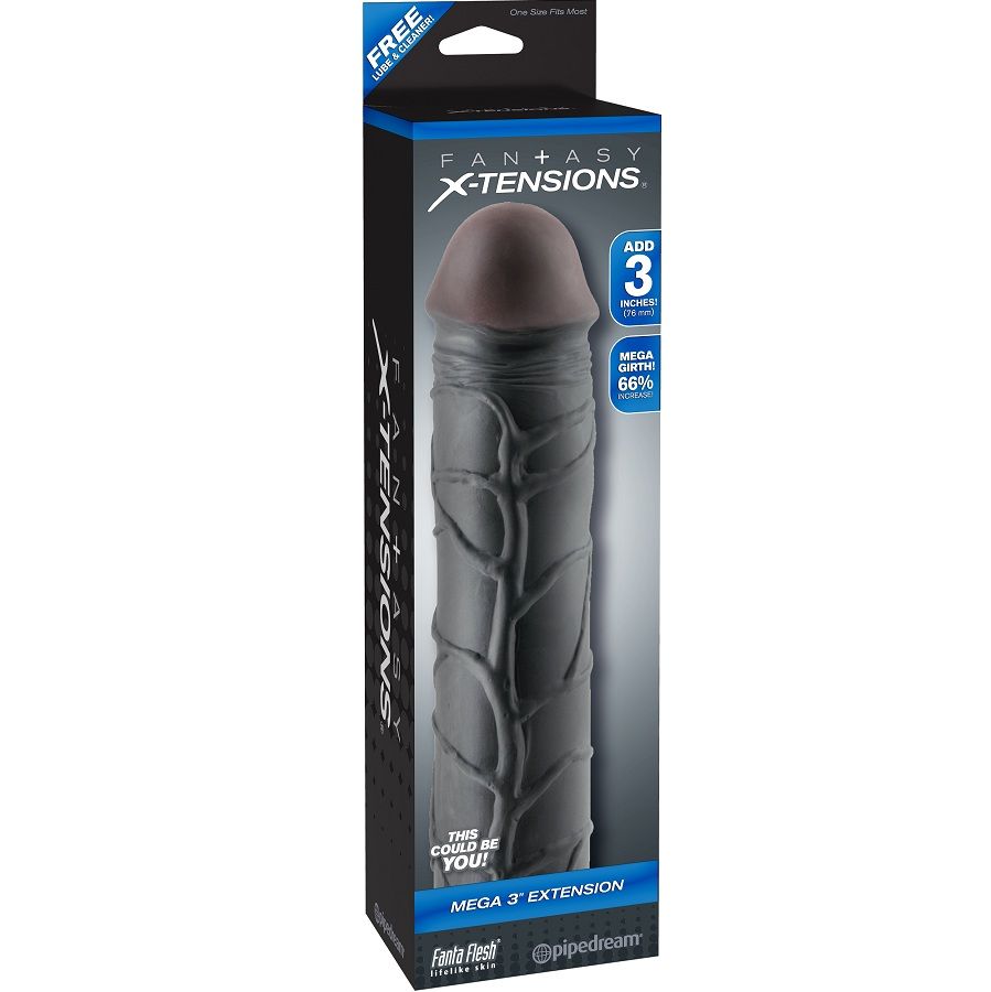 FANTASY X-TENSIONS Mega 3 Extension guaina per pene, nera