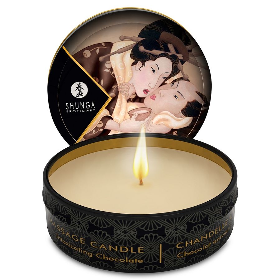 Shunga Mini Caress candela da massaggio al cioccolato, 30 ml