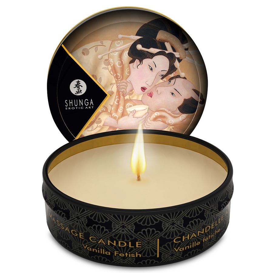 Shunga Mini Caress candela da massaggio alla vaniglia, 30 ml