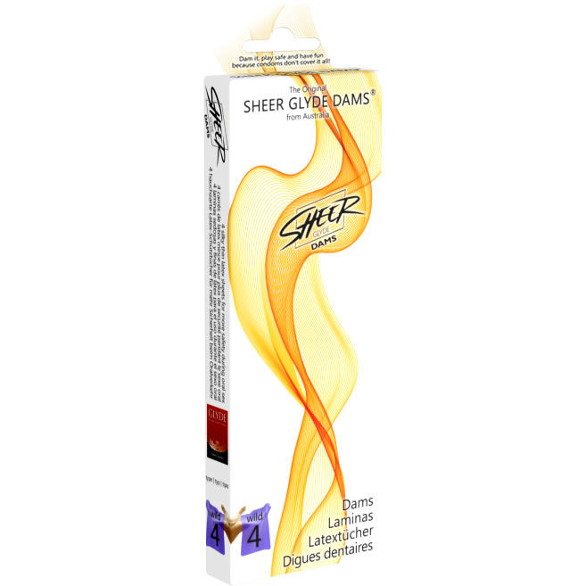 SHEER GLYDE fogli di lattice al profumo di mora, 4 pezzi