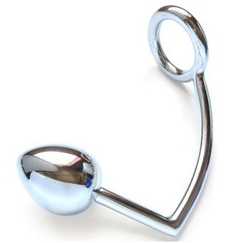 METAL HARD Plug anale con anello e sfera anale, 40 mm
