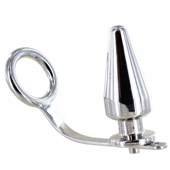 METAL HARD plug anale con anello in acciaio chirurgico