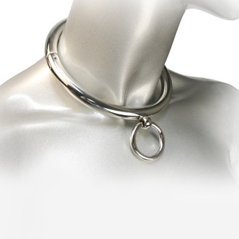Collare BDSM METAL HARD con anello, 10 cm