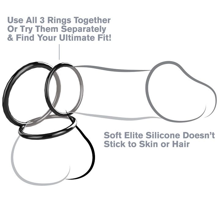 FANTASY C-RINGZ set di anelli fallici in silicone, 3 anelli