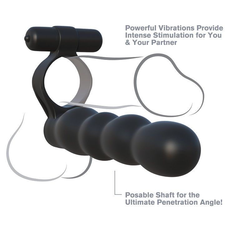 FANTASY C-RINGZ Posable Double Penetrator, anello vibrante per il pene