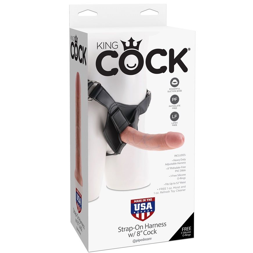 Set strap on KING COCK con lunghezza realistica del pene di 20,3 cm