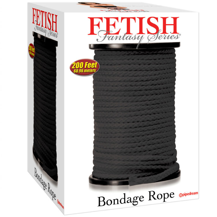 Fetish Fantasy Series corda da bondage in seta nera, 60,96 m