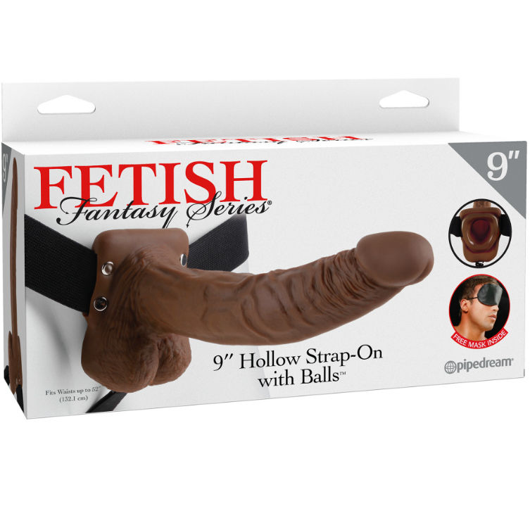 Fetish Fantasy Series 9 dildo strap on con asta cava, marrone
