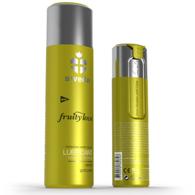 Gel lubrificante Swede Fruity Love al gusto di vaniglia e pera dorata, 50 ml