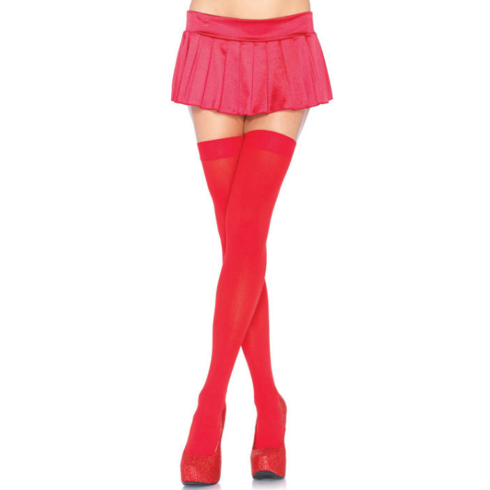 Calze autoreggenti sopra il ginocchio LEG AVENUE in nylon, rosse