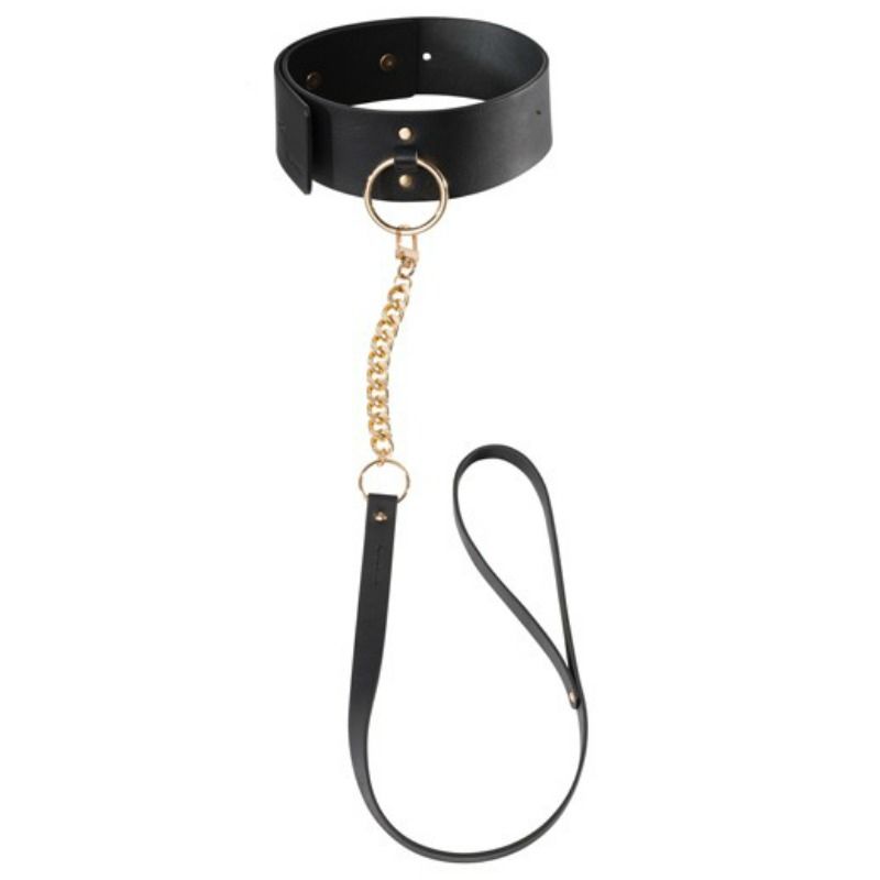 Collare BDSM Maze con guinzaglio di Bijoux Indiscrets, nero