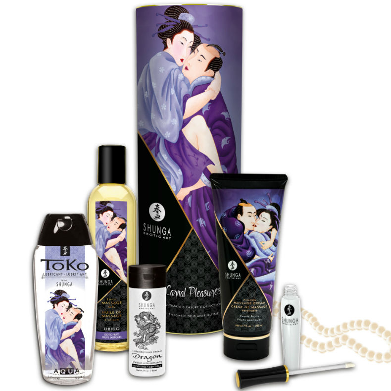 SHUNGA Carnal Pleasures Collection Kit con olio da massaggio