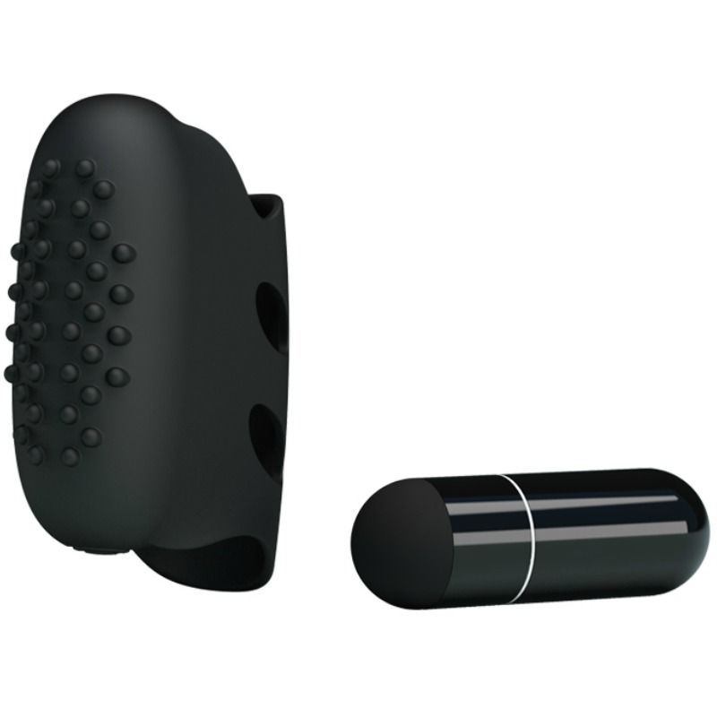 Pretty Love Flirtation vibratore da dito con rilievi, nero