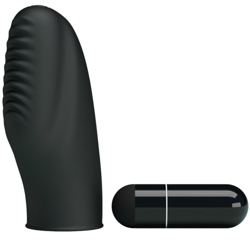 Vibratore da dito Pretty Love Stanford con texture, nero