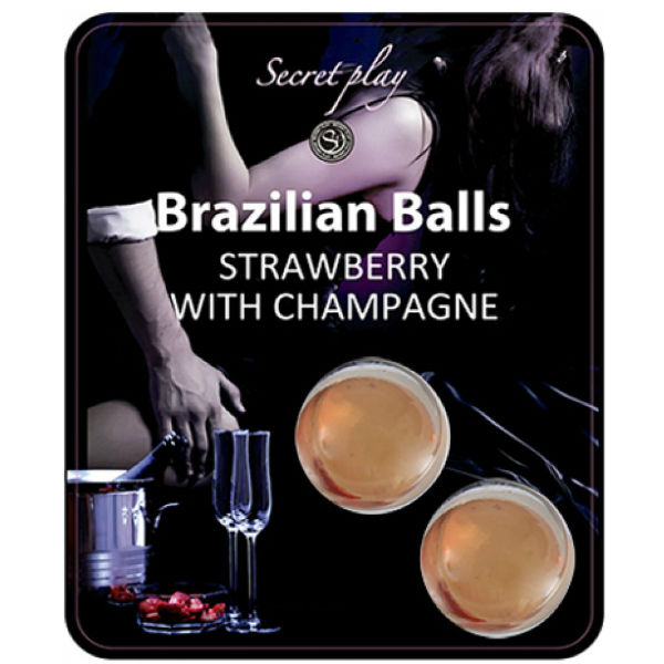 Palline da massaggio Secretplay all’aroma di fragola e champagne