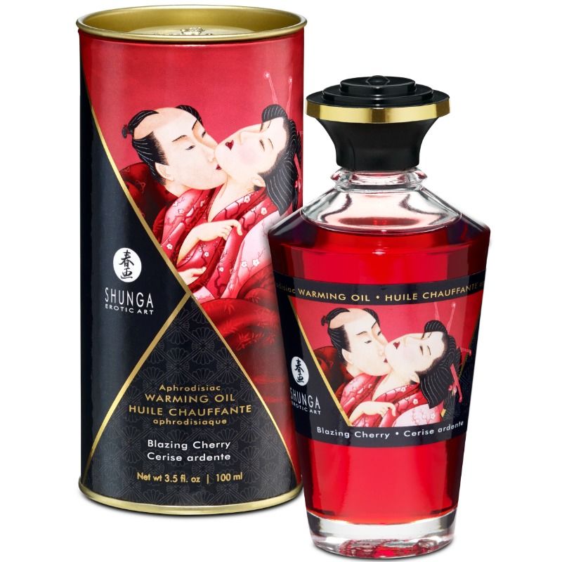 Olio da massaggio riscaldante SHUNGA Intense Cherry 100 ml