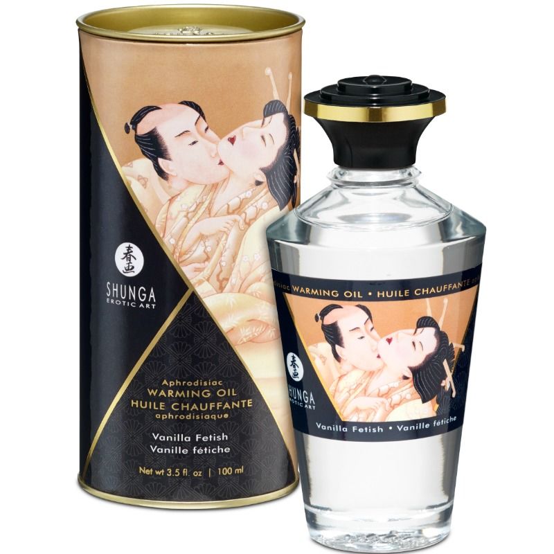 Shunga Fetish Vanilla olio da massaggio al gusto di vaniglia con effetto riscaldante, 100 ml