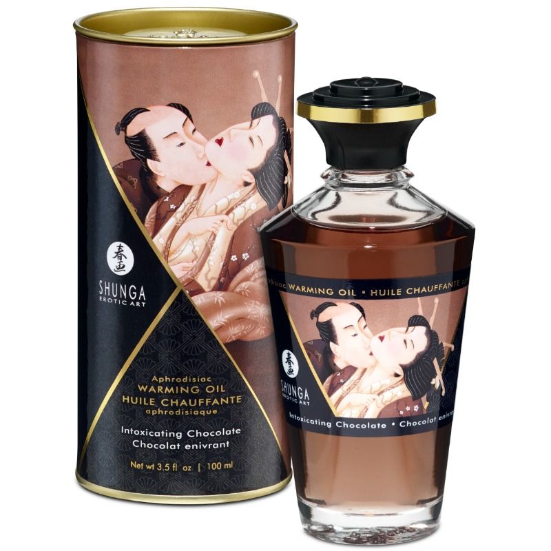 Olio da massaggio Shunga con effetto riscaldante al cioccolato, 100 ml