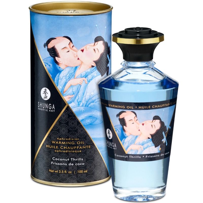 Olio da massaggio Shunga al cocco con effetto caldo, 100 ml
