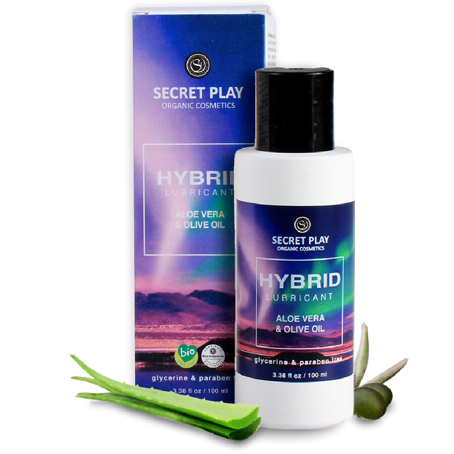 SECRETPLAY Lubrificante ibrido con aloe vera ed estratto di oliva, 100 ml