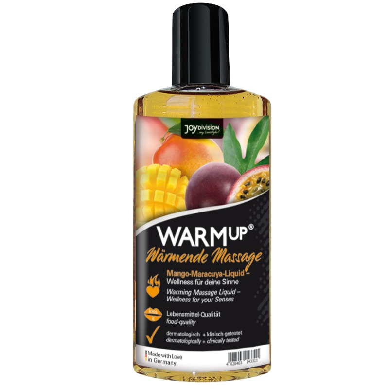 JOYDIVISION AQUAGLIDE WARMup olio da massaggio al mango e frutto della passione, 150 ml
