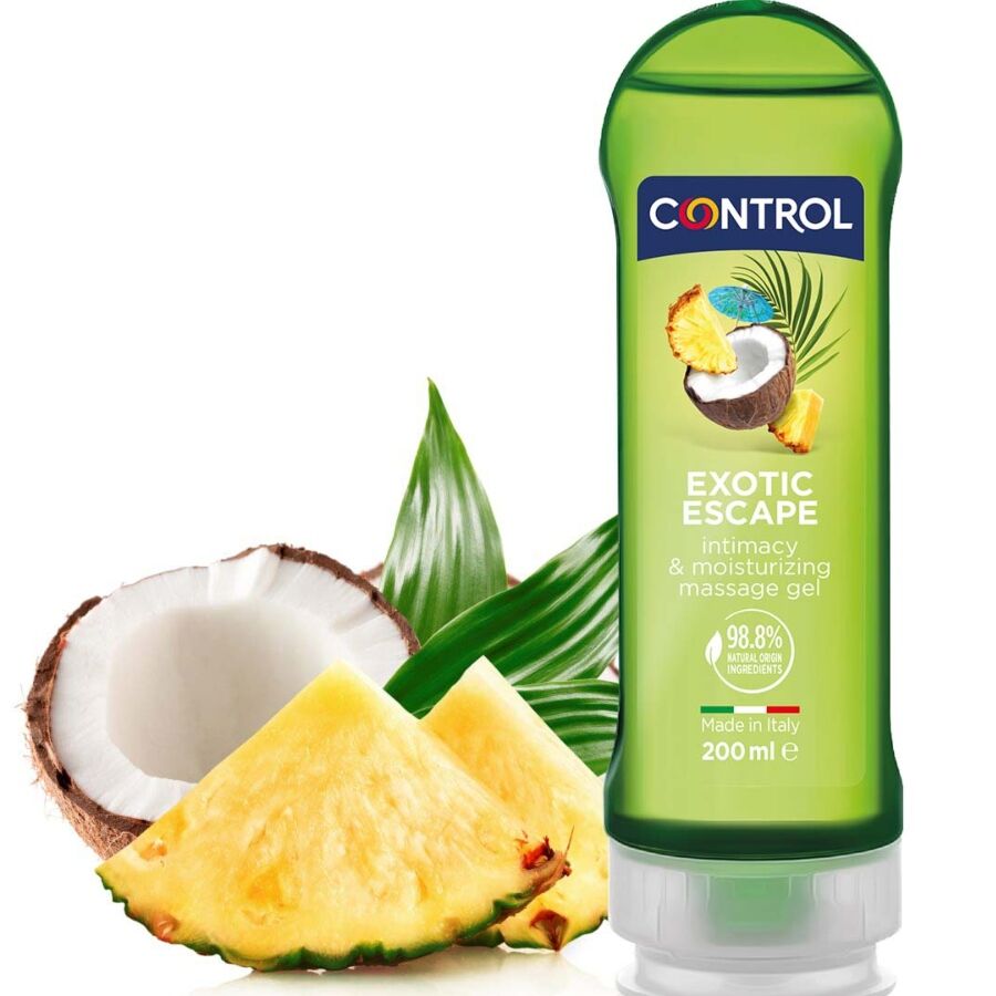 Gel da massaggio Control Exotic 2 in 1, 200 ml