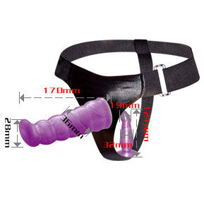 Set strap on BAILE con due dildo, lilla