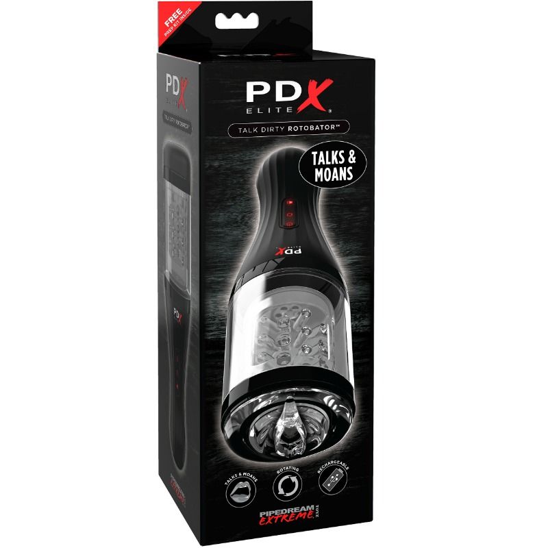 PDX ELITE Talk Dirty Rotobator, masturbatore vibrante con rotazione