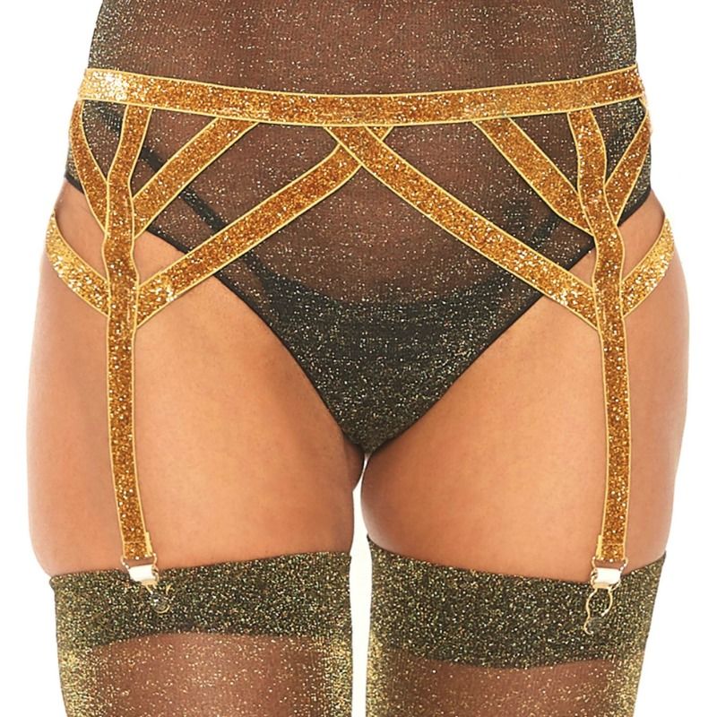 Reggicalze in lurex dorato Leg Avenue