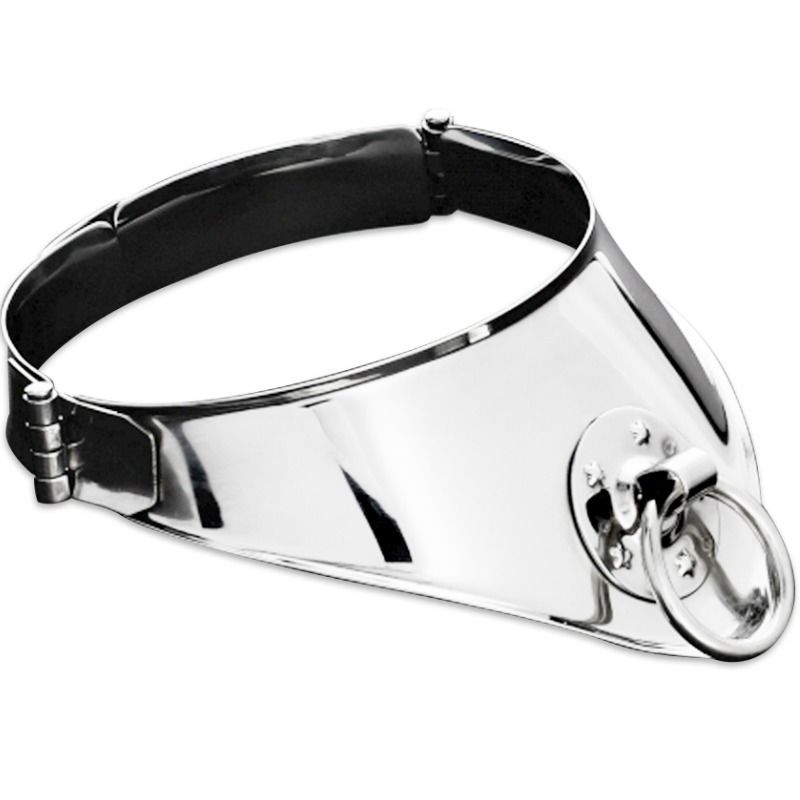 Collare BDSM METAL HARD con anello e lucchetto