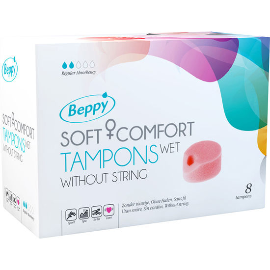 BEPPY Soft Comfort tamponi morbidi senza filo con gel lubrificante, 8 pezzi