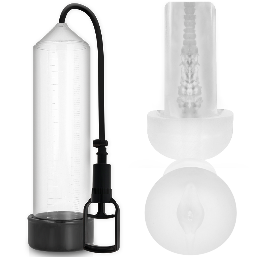 PUMP ADDICTED RX7 pompa per pene con masturbatore, trasparente