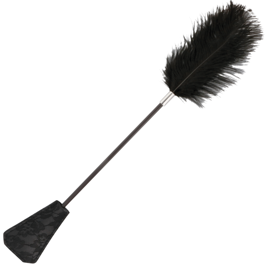 DARKNESS Black Love Feather Whip con piuma e crop, 56 cm